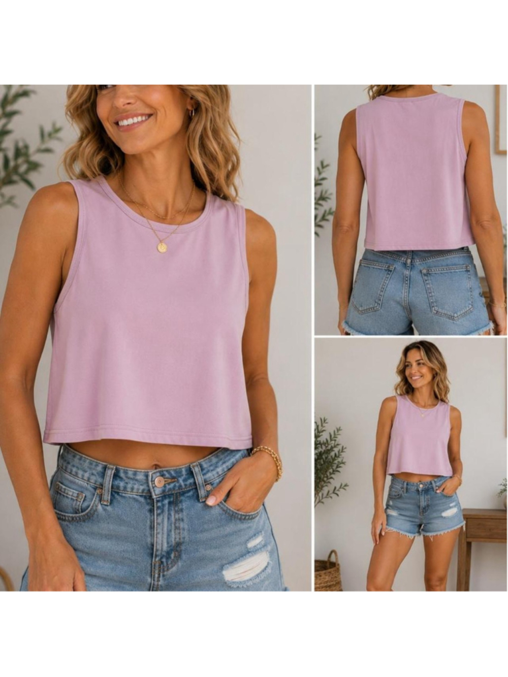 Lilac cropped tank top #croptop #summer
Roundtree & Yorke Sport Blush Pink Sleev